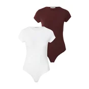 ABOUT YOU Bodi majica Ellinor bordo/bela