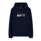 Tommy Jeans Majica DNA PLAY temno modra / rdeča / bela
