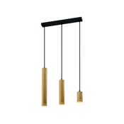 Tubo Pendant Black 3X25W Gu10 Shade Mix Wooden
