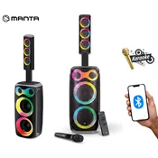 MANTA Prenosni karaoke zvočnik MANTA SPK602B160 PULSE160, 180W RMS, BT 5.3, TWS, XBASS, Equalizer, polnilna baterija, DISCO RGB LED, črn, (5000490639)