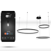 WiFi Tuya okrogla svetilka 80+60+40 cm LED črna viseča obročasta okrogla svetilka