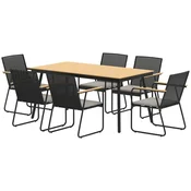 Homestar Jedilna garnitura 7-delna 160x85x75 cm naravno leseno