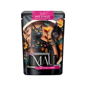 slomart MAU Pate & Fillet Mokra hrana za sterilizirane mačke, gos z zajcem in malinami, 85g
