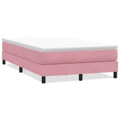 Vidaxl Box spring postelja brez vzmetnico roza 120x210 cm žamet
