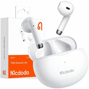 Mcdodo Telefonske slušalke, brezžične, v ušesih, z ohišjem, Bluetooth 5, bele Mcdodo
