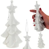 shumee TG61460-1 Božična jelka bela figurica obesek iz kosmičev plišaste kroglice