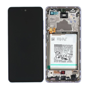 Samsung Galaxy A72 A725F, A726B - LCD zaslon + steklo na dotik + okvir + baterija (Awesome Violet) - GH82-25541C, GH82-25542C Genuine Service Pack