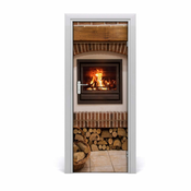 tulup.si Samolepilni tapete na vratih Kamin domov 95x205 cm