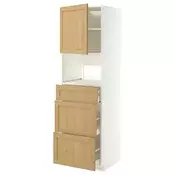 METOD / MAXIMERA Visoki element za ugradb uredaje, bijela/Forsbacka hrast, 60x60x200 cm