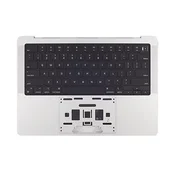Gornji okvir tipkovnice za MacBook Pro 14, A2442 (2021), A2779 (2023), s US tipkovnicom i baterijom, Silver, 661-21973, Genuine Apple