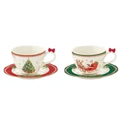 Set of 2 coffee cups with saucers, porcelain, 120 ml, Christmas Herit