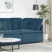 vidaXL Modularni kotni kavč z blazinami moder 100 cm