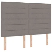 Vidaxl Postelja z vzmetnico z vzmetnico z LED Taupe 160 x 200 cm blago