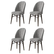 Hanah Home Set stolica Ritim, 44x96x42 cm, 4 komada, Sivo-braon