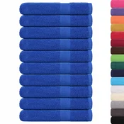 shumee vidaXL Brisače 10 kos modra 100x200 cm 360 g/m2 100% bombaž
