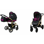 Babylux Largo Black Purple | 2v1 Kombinirani Voziček kompleti | Otroški voziček + Carrycot