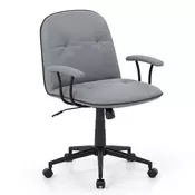 Northix Ergonomski pisarniški stol umetno usnje 360° siv 112 kg