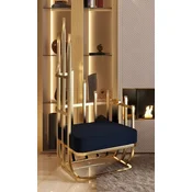 Casa Padrino luxury designer armchair left side black/gold 68 x 68 x H. 153 cm - Living room furniture - Hotel furniture - Luxury furniture