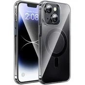 HOCO MagSafe AS3 združljiv ovitek za iPhone 15 Plus črna prozorna