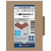 Ploščato dleto PRO SDS max-4C, 25 x 600 mm, 5 kosov