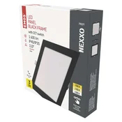 LED vgradno svetilo NEXXO, kvadratno, črno, 18W, nastavljiva CCT