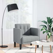 vidaXL Kavč z nasloni za roke svetlo siv 53 cm blago
