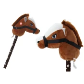 Plišasta glava konja na palici Hobby Horse Unicorn Rjava zvoki