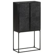 Vidaxl Komoda črna 60x30x120 cm trden akacijev in mangov les