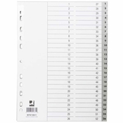 Q-Connect plastični razdelilniki - A4, beli in sivi, komplet 1-52