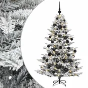 Vidaxl Umetna božična jelka z bučko 120 cm 150 LED Toplo bela