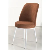 Hanah Home set trpezarijskih stolica Dexa 2 kom, terakota tkanina Babyface, bele metalne noge