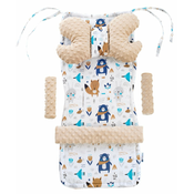 Medi Partners Stroller insert in a 4-piece set - Boho animals + beige minky