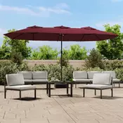 Dvostruki vrtni suncobran bordo 449 x 265 cm