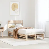 shumee vidaXL Posteljni okvir brez vzmetnice 75x190 cm masiven borov les
