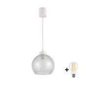 Brilagi - LED luster na sajli RETRO GLASS 1xE27/60W/230V O 25 cm bela/zadimljeno-siva