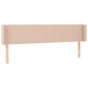 Vidaxl Vzglavje z ušesi kapučino 203x16x78/88 cm umetno usnje