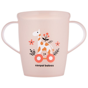 Šalica s ruckama Canpol - Toys, 250 ml, 12 m+, ružicasta