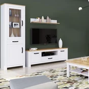 Homestyle4U Visok omarni regal, 64x199,5x41 cm, bela, shranjevanje