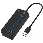 BH BH1373 USB 3.0 HUB 4 port crno