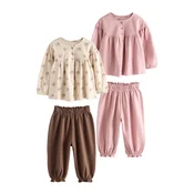 Next Pižama bež/temno rjava/rosé