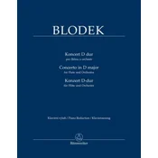 BLODEK:FLUTE CONCERTO D-DUR FLUTE AND PIANO