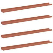 Vidaxl Stenska polica 4 szt. Rdeča 100 x 9 x 3 cm Konstruiran les