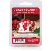Kringle Candle Strawberries & Cream vosek za aroma lučko 64 g