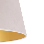 Duolla Lampshade Cone višina 25,5 cm, ekru/zlata - ecru, zlato - Tkanine/tekstil