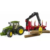 Bruder Traktor i šumska prikolica John Deere, Zeleni