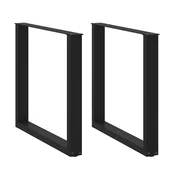 Noge za blagovaonski stol U-oblik 2 kom Crne 90 x (72-73) cm Celik