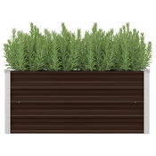 Povišena vrtna gredica smeda 100 x 40 x 45 cm pocincani celik