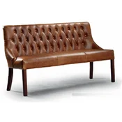 Casa Padrino luxury Chesterfield genuine leather bench brown 160 cm