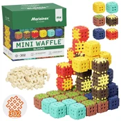 MARIOINEX Marioinex Mini Waffle Green Blocks Komplet gradbenih kock, mehke kocke za otroke, varne – 302 kosov