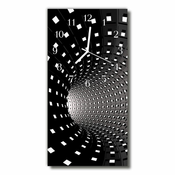 tulup.si Steklena navpična ura 3d črni tunel 30x60 cm